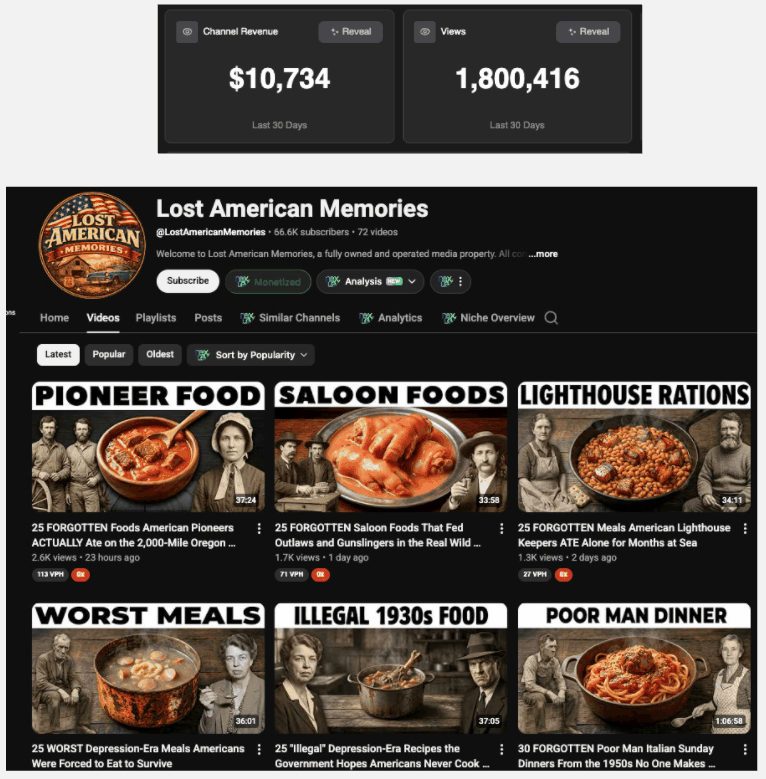 Lost American Memories, Vintage food