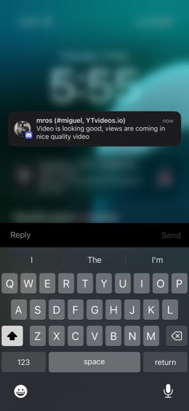 Client notification praising video quality and incoming views