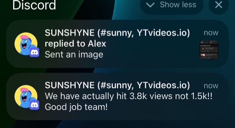 Client notifications celebrating a video beating its view estimate