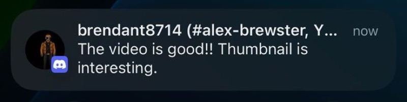 Client notification complimenting a video and its thumbnail