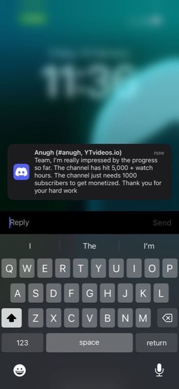 Client notification praising progress toward monetization thresholds