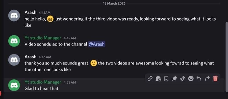 Client happy about scheduled videos going up