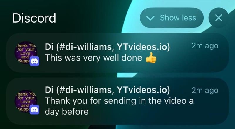 Client notifications praising a video and early delivery